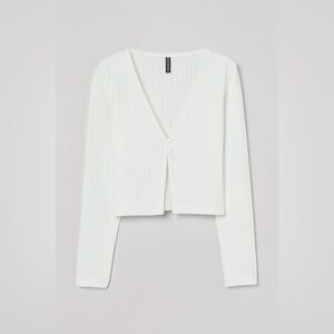 Divided Off-White Ribbed Top